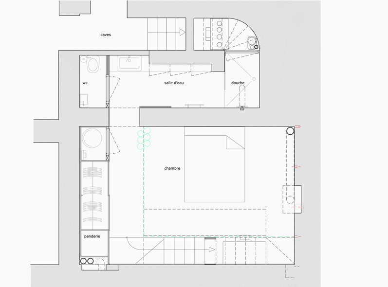 plan studio sous-sol